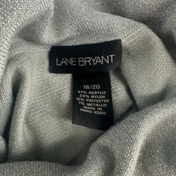 Lane Bryant Keyhole Sparkle Pullover Turtleneck Sweater in Gray PLUS sz 18 20 - Picture 2 of 6